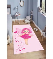 Dijital Baskılı Kaymaz Taban Yıkanabilir Kolay Temizlenir Modern Çocuk Odası Halısı NDÇ-HT-1165 (Pembe)