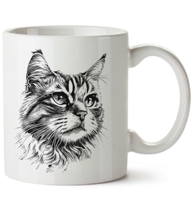 Kedi Baskılı Porselen Kupa Bardak