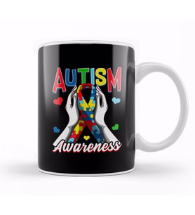 Colorful Autism Awareness Day Puzzle Ribbon Kupa Bardak Porselen
