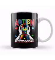 Colorful Autism Awareness Day Puzzle Ribbon Kupa Bardak Porselen