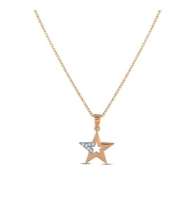 0.03 Karat Pırlanta Yıldız Trend Kolye