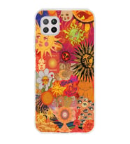 Huawei P40 Lite Uyumlu Vintage Kolaj Desenli Şeffaf Telefon Kılıfı
