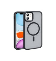 Apple iPhone 12 Uyumlu Kılıf M-safe Şarj Özellikli Mat Arka Yüzey Zore Sio Kapak (Siyah)
