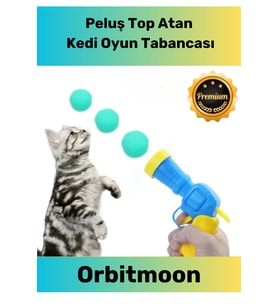 Yeni Tasarım Top Atan Tabancalı 30 Peluş Toplu İnteraktif Eğlenceli Evcil Hayvan Kedi Oyuncağı Seti