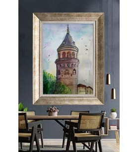 GÜMÜŞ ÇERÇEVELİ PASPARTULU TABLO C296