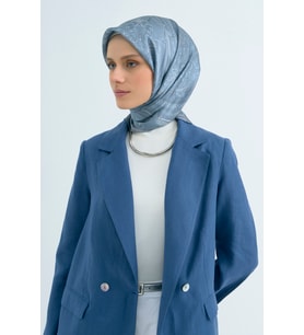 Armine Saf İpek Sura Eşarp-2026 İlkbahar-Yaz- 953700D (Mavi-Gri)