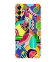 PrintiFy Samsung Galaxy A24 Uyumlu Retro Color 6 Baskılı Şeffaf Köşe Korumalı Antişok Kılıf