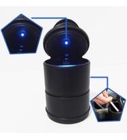 Üniversal Mavi Led Işıklı Spor Oto Küllük Kapaklı Araç İçi Küllük Araba Küllüğü Siyah