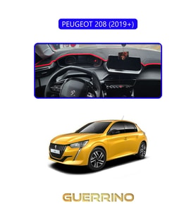 PEUGEOT 208 (2019+)TORPİDO KORUMA HALISI MAVİ KENAR
