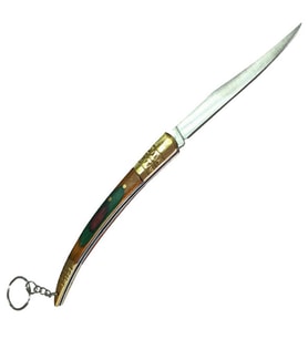 Kılçık Çakı 18cm Balıkçı Tipi ince Cep Çakısı Ahşap Sap Prinç Süsleme