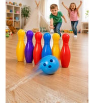 Çocuk Bowling Seti Renkli Top ve 6 Kuka İçeren Eğitici Oyun