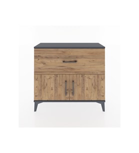 Arges Şifonyer Tek Raflı Tek Çekmeceli 2 Kapaklı 88x30x80 Antrasit-Çam