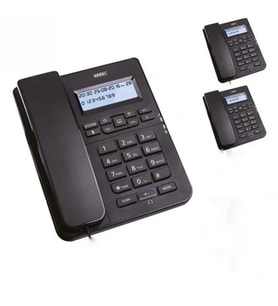 Karel TM145 Ekranlı Masaüstü Kablolu Telefon Siyah – Ofis Tipi Sabit Hat Uyumlu 3’lü Paket