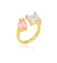 Pembe Kuvars ve Zirkon Taşlı Trend Model Gümüş Yüzük 201021127
