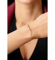 14 Ayar Altın Düz Badem Aynalı Zincir Bileklik (Rose)