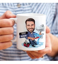 Kişiye Özel Karikatürlü Tesisatçı Kupa Bardak