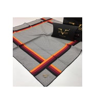 Geometrik Desen Black Seri Twill Eşarp Eşarp Askısı ile Birlikte 90x90 cm BEYAZ-