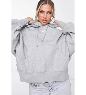 Nike Sportswear Phoenix Fleece Oversize Kesim Kadın Gri Sweatshrit (Gri)