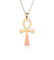 Ankh Antik Mısır Sembolü Rose Gümüş Kolye