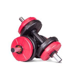 Ecgspor 16 Kg Dambıl Seti Kırmızı-siyah 6 In 1 Fitness Set