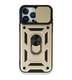 Iphone 15 Kılıf Pars Lens Yüzüklü Silikon - Gold