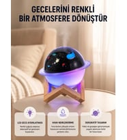 Gece lambası özellikli taşınabilir nemlendirici ve aromaterapi cihazı USB girişli