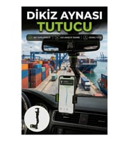 Araç İçi Dikiz Aynası Telefon Tutucu 360° Ayarlanabilir Katlanabilir Tasarım