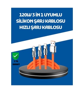4'ü 1 Arada Çok Fonksiyonlu Şarj ve Veri Aktarım Kablosu Dayanıklı Tasarım
