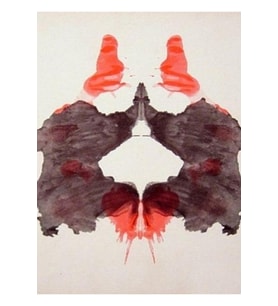 INKBLOT. Psikoloji, İkinci leke, Rorschach, mürekkep lekesi testi. Tablo Ahşap Poster Dekoratif