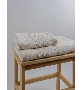 Pure Basic Pamuklu Havlu Seti 50x85 70x140 (Krem)