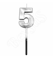 5 Rakam Mum Gümüş