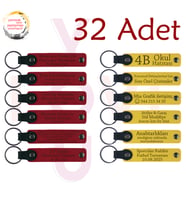 Kırmızı & Sarı, 32’li Set, İsim ve Tarihli Deri Hediyelik, Kültürel Tur Ekibine Özel Hediye