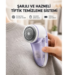 Şarjlı Tiftik Temizleyici – Çıkarılabilir Hazneli, Anti-statik Fırçalı, Usb Şarjlı