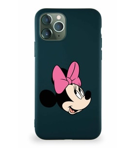Apple iPhone 11 Pro Soft Premier Kapak Minnie Mouse-A Tasarımlı Silikon Kılıf - Yeşil (Şeffaf)
