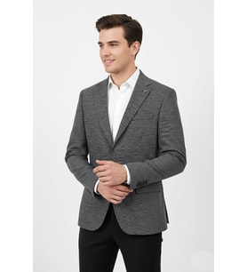 Erkek Tek Spor Ceket Çift Yırtmaçlı BGL-ST04980 (Füme)