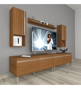 Decoraktiv Eko 5200TA Mdf Krom Ayaklı Tv Ünitesi Tv Sehpası (Ceviz)