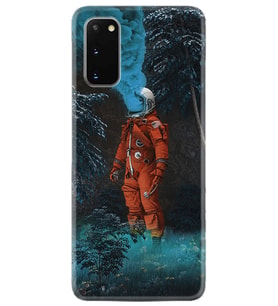Samsung A02S A03S A10 A12 A13 A21S A22 Kılıf Desenli Silikon Astronot Smoke 1769