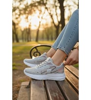 Enoch Kadın Siyah Hafif Koşu ve Yürüyüş Ayakkabısı Rahat Sneaker