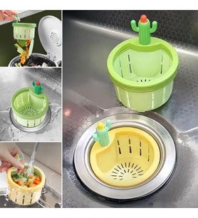 Basmalı Kaktüs Mutfak Lavabo Süzgeci – Sebze Artıkları ve Yemek Kalıntıları İçin Gider Filtresi (5690)