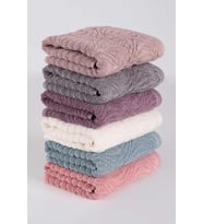 Sarra 50x90 Midye Renkli El Havlusu - 6 Adet - %100 Cotton (Çok Renkli)