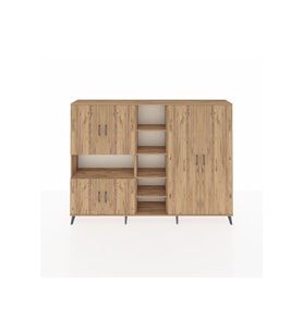 Arges Dolap 13 Raflı 6 Kapaklı 220x30x163 Çam-Çam