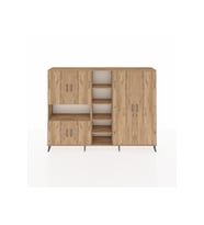 Arges Dolap 13 Raflı 6 Kapaklı 220x30x163 Çam-Çam