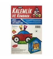Kumtoys Araba Ahşap Kalemlik ve Kumbara Maket Ahşap Boyama 2 Ürün Birden