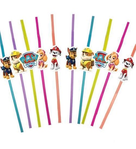 Pipet Paw Patrol lisanslı10 lu artistik pipet  doğum günü eğlenceli pipet