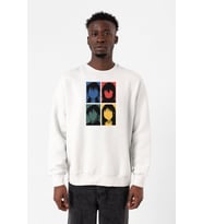 Erased Anime All Main Character Minimal Colorful Art Beyaz Erkek 2ip Sweatshirt