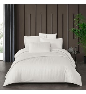 Çift Kişilik 4 Parça Pamuklu Saten, Yumuşak ve Serin Nevresim 200x220, Çarşaf 240x260, 2 Yastık Kılıfı 50x70 cm Ekru