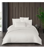 Çift Kişilik 4 Parça Pamuklu Saten, Yumuşak ve Serin Nevresim 200x220, Çarşaf 240x260, 2 Yastık Kılıfı 50x70 cm Ekru