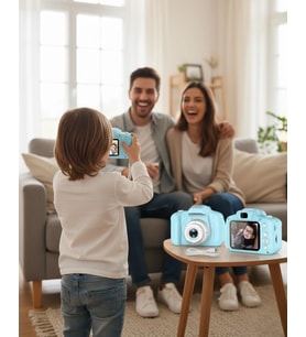 Mavi Mini Dijital Kamera Hd Video Fotoğraf Çekimli Usb Şarjlı Hafıza Kart Destekli
