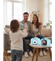 Mavi Mini Dijital Kamera Hd Video Fotoğraf Çekimli Usb Şarjlı Hafıza Kart Destekli
