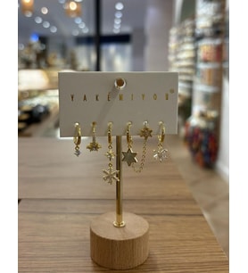 Yakemiyou Kar Tanesi Altılı Küpe
